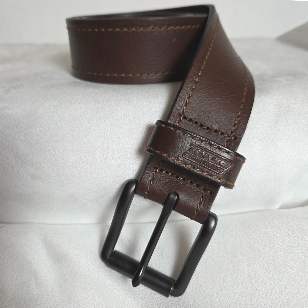 Dickies Mens Brown Genuine Leather Belt Matte Black Buckle Workwear 40.5 Inch